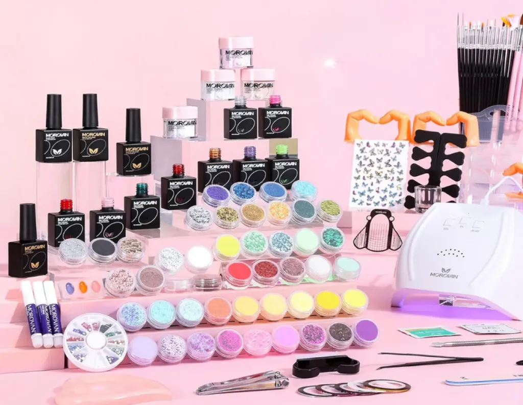 Morovan - Kit acrilico + esmaltes gel - todo en 1 - Disponible en Honduras