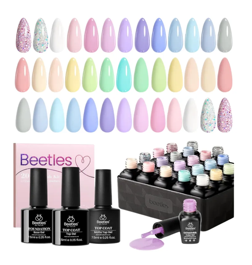 Beetles - Pastel paradise - 23 esmaltes gel permanentes