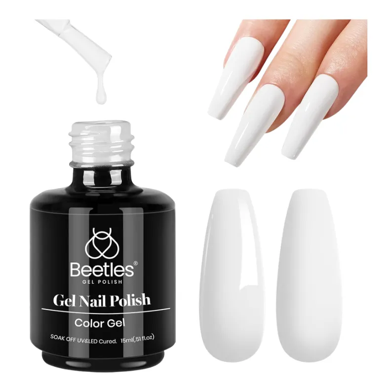Beetles - Esmalte gel blanco 15 ml - Disponible en Honduras