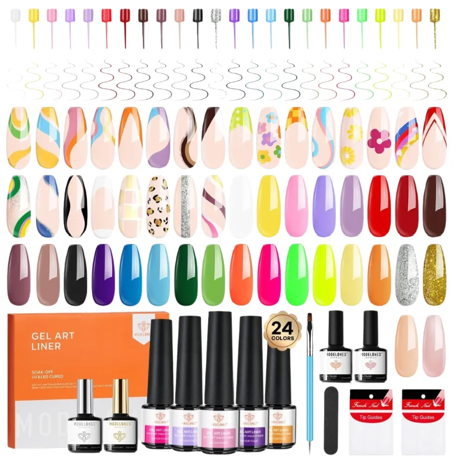 Modelones - esmaltes gel liner - 24 unidades - Disponible en Honduras