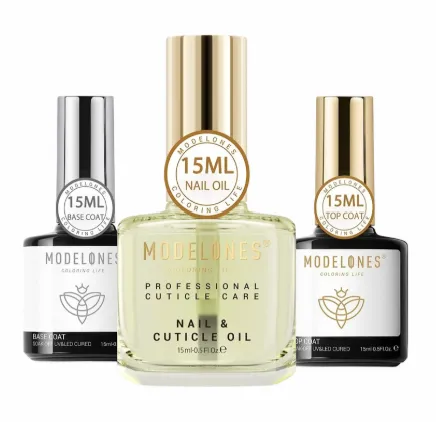 Base, top coat y aceite profesional para cutícula - Modelones