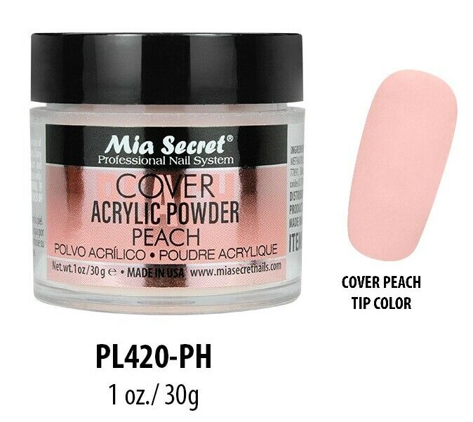 Mia Secret Cover Acrylic Powder - Peach 1 onza - Disponible en Honduras